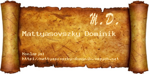 Mattyasovszky Dominik névjegykártya
