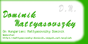 dominik mattyasovszky business card